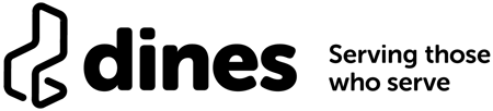 Dines logo plus tagline landscape Black